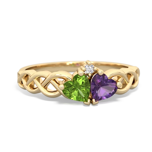 peridot-amethyst celtic braid ring