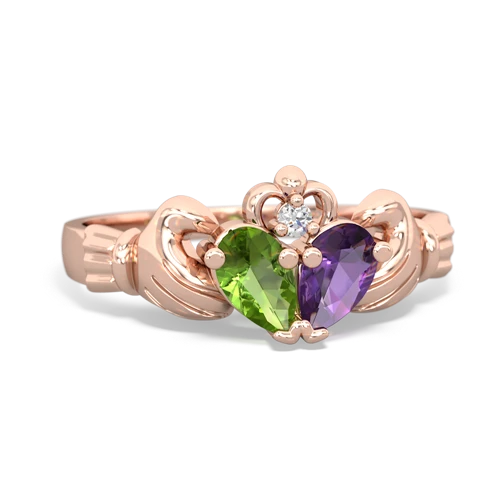 peridot-amethyst claddagh ring