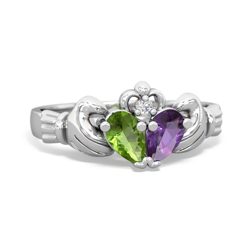 peridot-amethyst claddagh ring