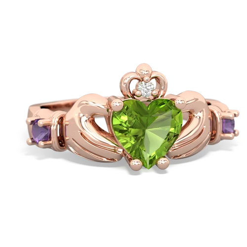 peridot-amethyst claddagh ring