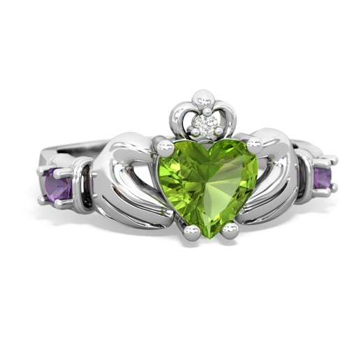 peridot-amethyst claddagh ring