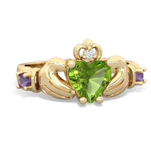 peridot-amethyst claddagh ring