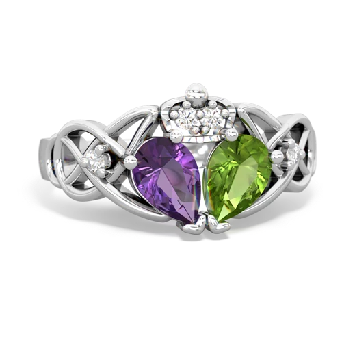 peridot-amethyst claddagh ring