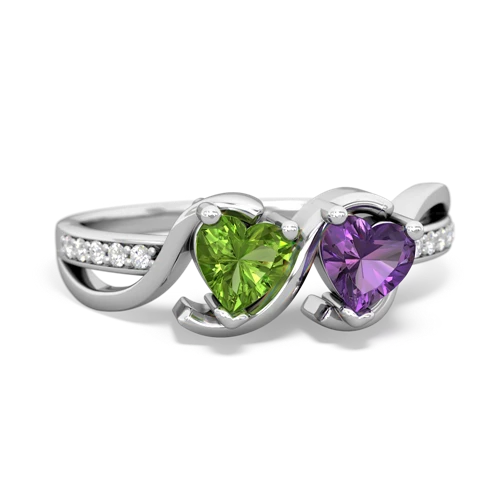 Peridot Genuine Peridot with Genuine Amethyst Side by Side ring Ring