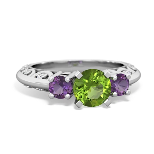 peridot-amethyst engagement ring