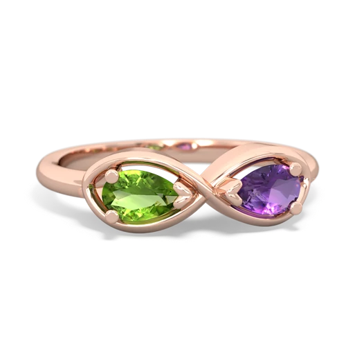 peridot-amethyst infinity ring