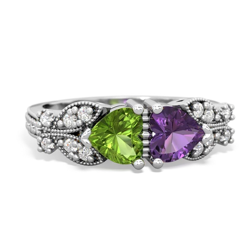 peridot-amethyst keepsake butterfly ring