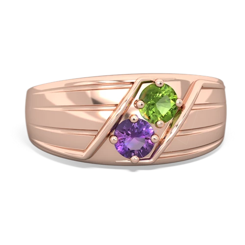 peridot-amethyst mens ring