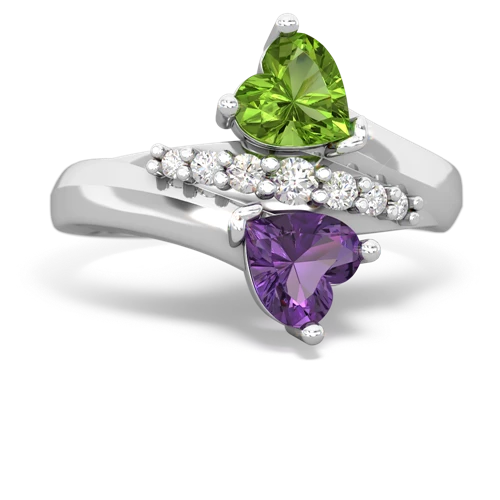 peridot-amethyst modern ring