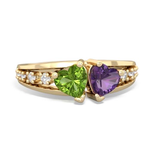 peridot-amethyst modern ring