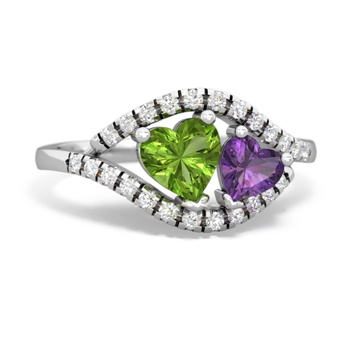 peridot-amethyst mother child ring