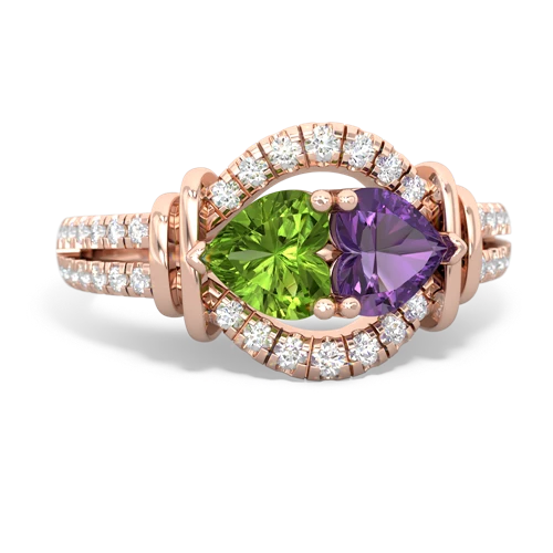 peridot-amethyst pave keepsake ring