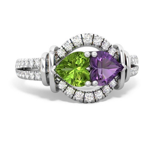 peridot-amethyst pave keepsake ring