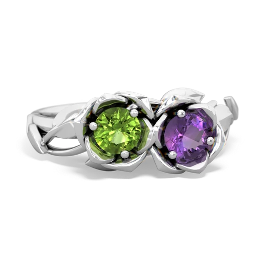 peridot-amethyst roses ring