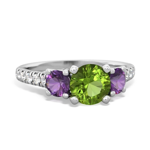 peridot-amethyst trellis pave ring