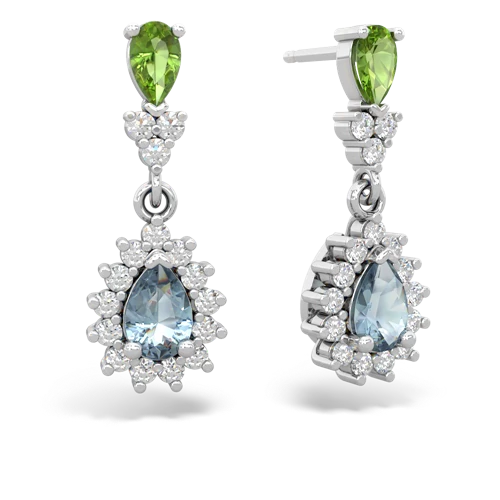 peridot-aquamarine dangle earrings