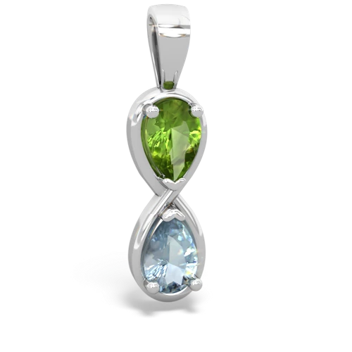 peridot-aquamarine infinity pendant