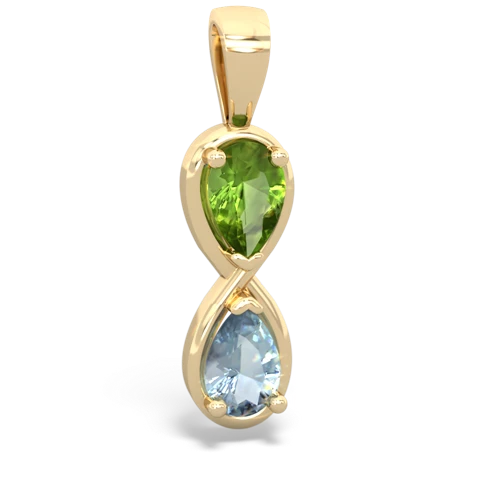 peridot-aquamarine infinity pendant