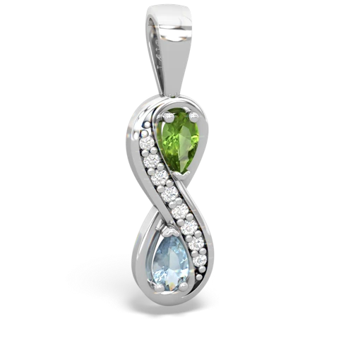 peridot-aquamarine keepsake infinity pendant