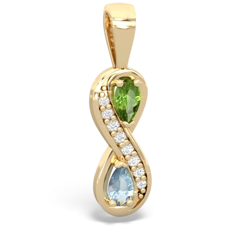 peridot-aquamarine keepsake infinity pendant