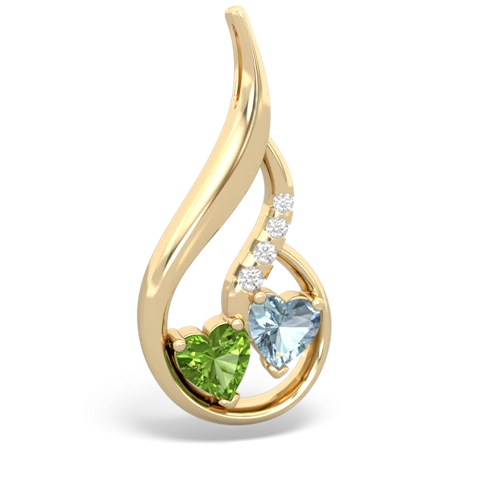 peridot-aquamarine keepsake swirl pendant