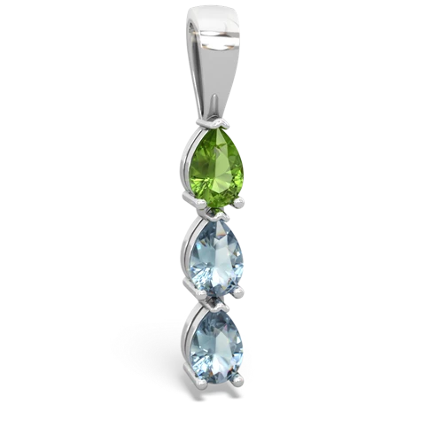 peridot-aquamarine three stone pendant