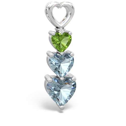 peridot-aquamarine three stone pendant