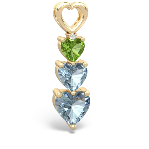 Peridot Genuine Peridot with Genuine Aquamarine and  Past Present Future pendant Pendant