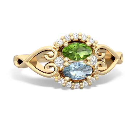 peridot-aquamarine antique keepsake ring