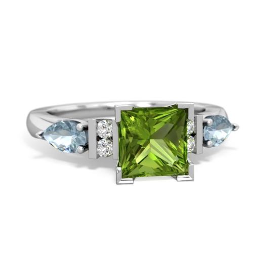 peridot-aquamarine engagement ring