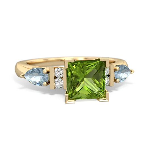 peridot-aquamarine engagement ring