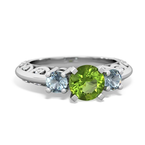 peridot-aquamarine engagement ring