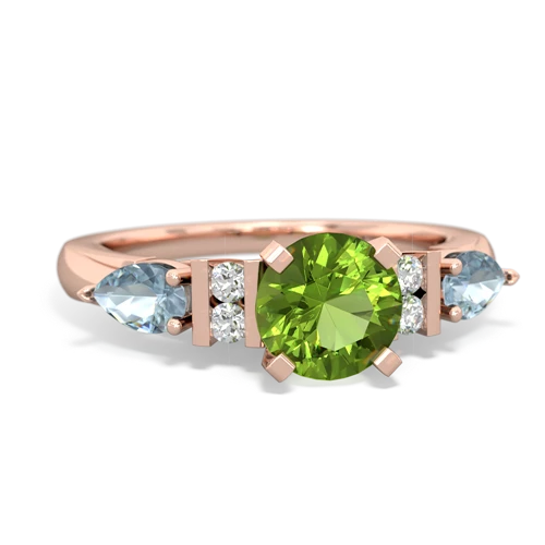 peridot-aquamarine engagement ring