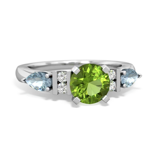 peridot-aquamarine engagement ring