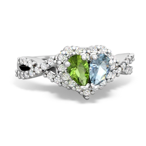 peridot-aquamarine engagement ring