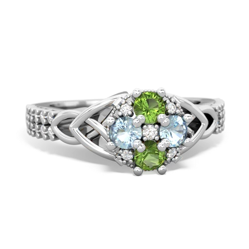 peridot-aquamarine engagement ring