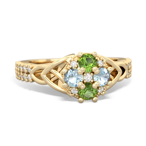 peridot-aquamarine engagement ring