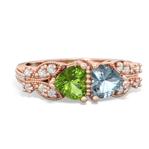 peridot-aquamarine keepsake butterfly ring