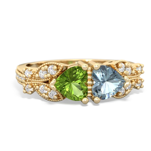 peridot-aquamarine keepsake butterfly ring