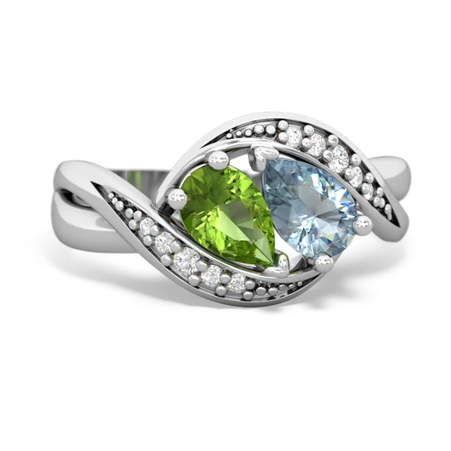 peridot-aquamarine keepsake curls ring