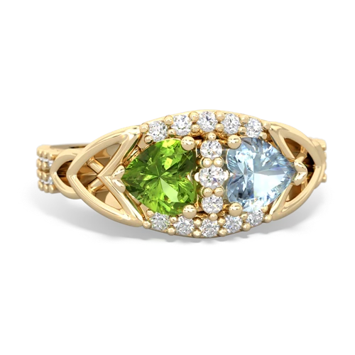 peridot-aquamarine keepsake engagement ring