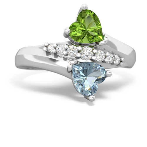 peridot-aquamarine modern ring