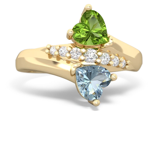 peridot-aquamarine modern ring