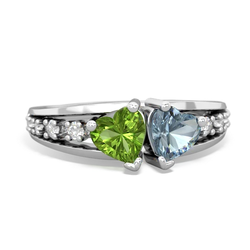peridot-aquamarine modern ring