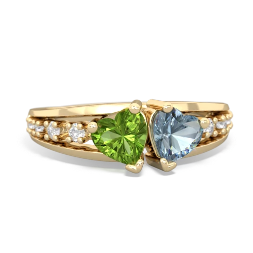 peridot-aquamarine modern ring