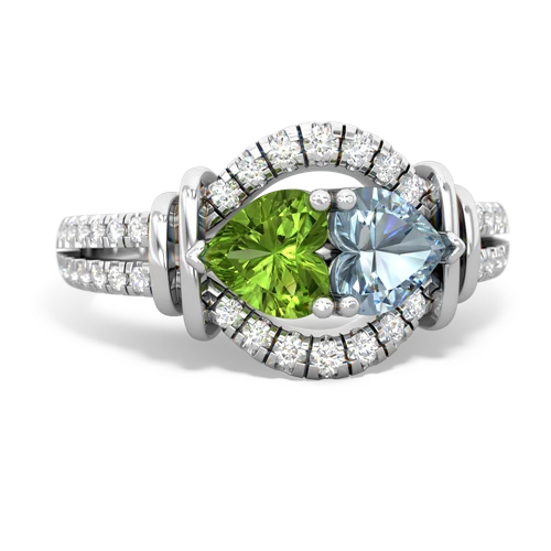 peridot-aquamarine pave keepsake ring