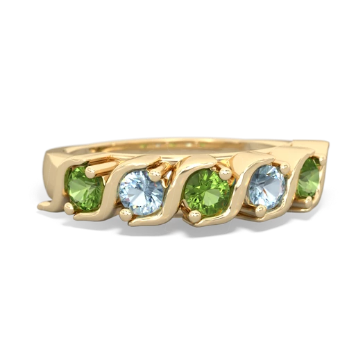 peridot-aquamarine timeless ring