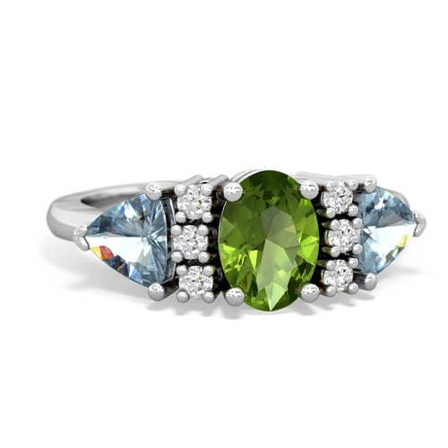 peridot-aquamarine timeless ring