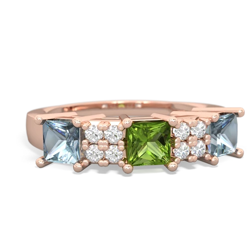 peridot-aquamarine timeless ring