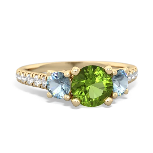 Peridot Genuine Peridot with Genuine Aquamarine and  Pave Trellis ring Ring